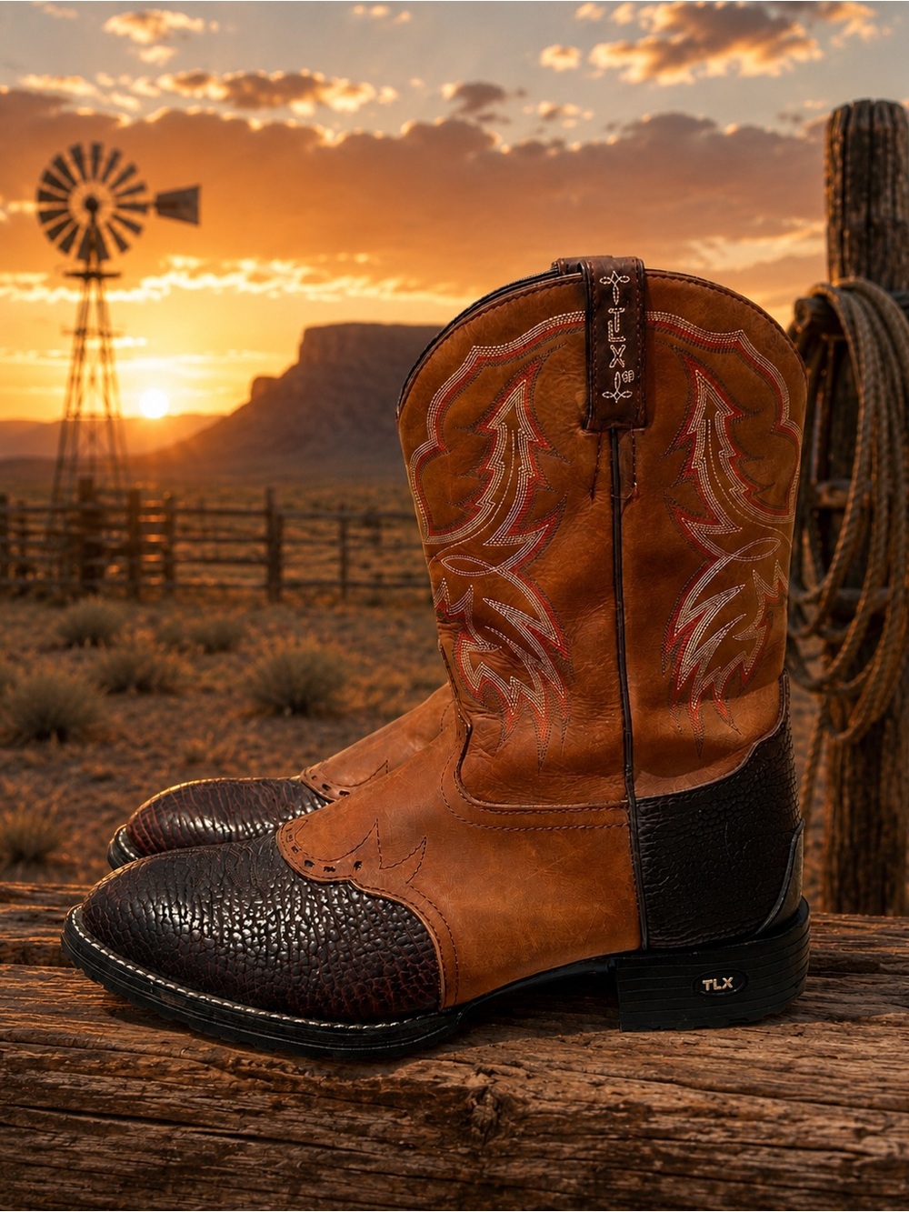 Tony Lama Men’s TLX Two-Tone Leather Performance Western and Work Boots Size 13D